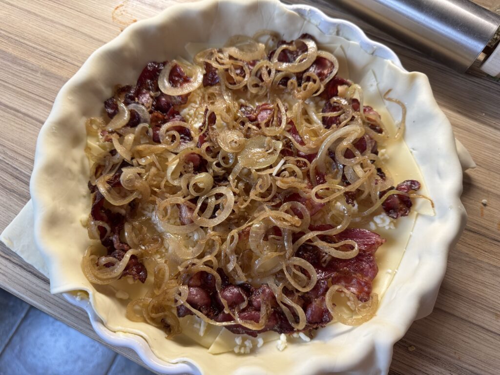 Osmažená slanina a cibule