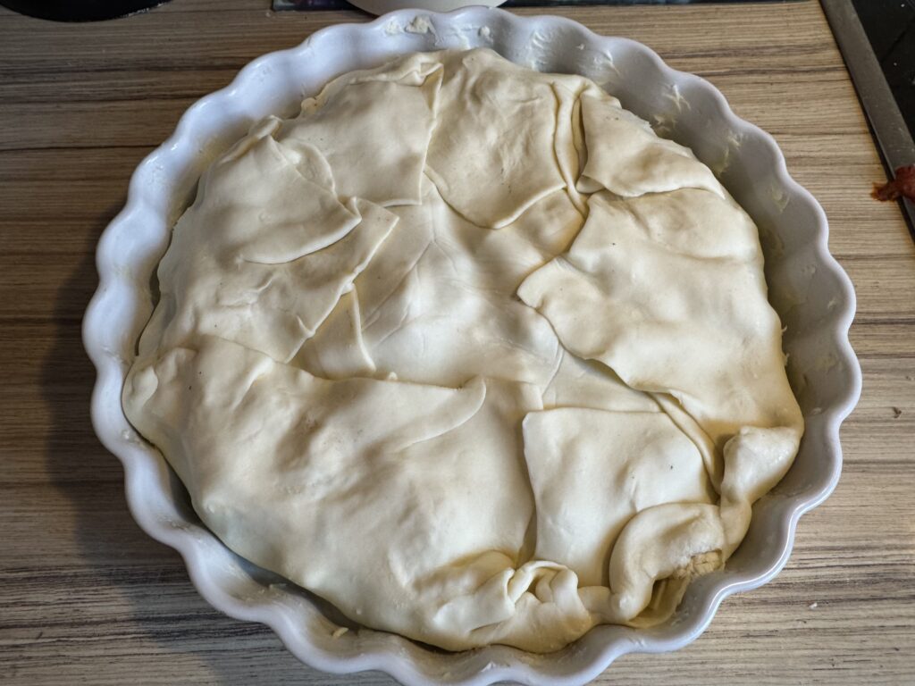 Recept na balkánský koláč - horní vrstva těsta