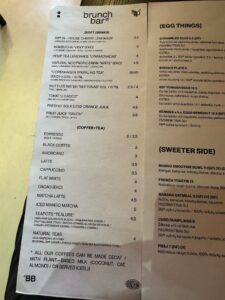 Jídelní a nápojový lístek