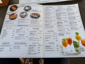 Jídelní lístek restaurace Katpėdėlė