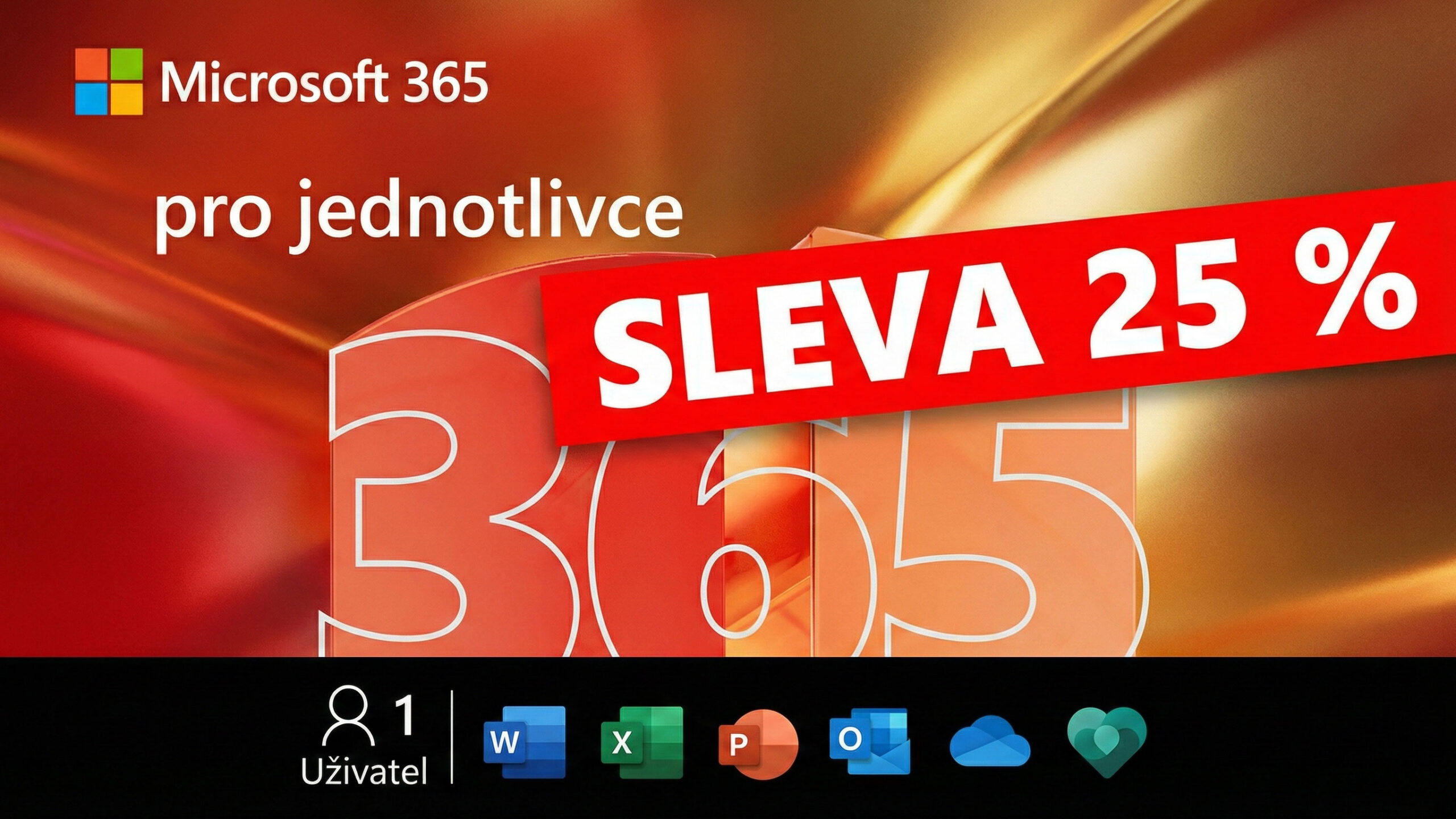 Kancelářský balík Microsoft 365 pro jednotlivce se slevou 670 Kč