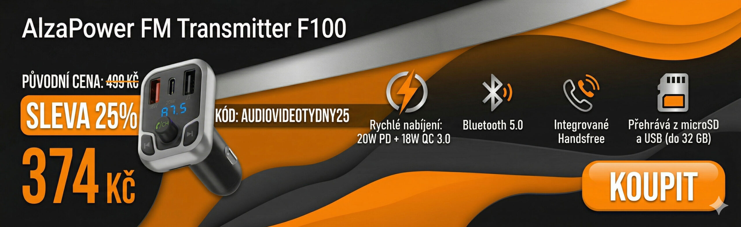 AlzaPower FM Transmitter F100