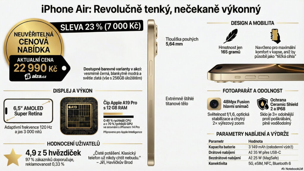 iPhone Air revoluční výkon a tenkost