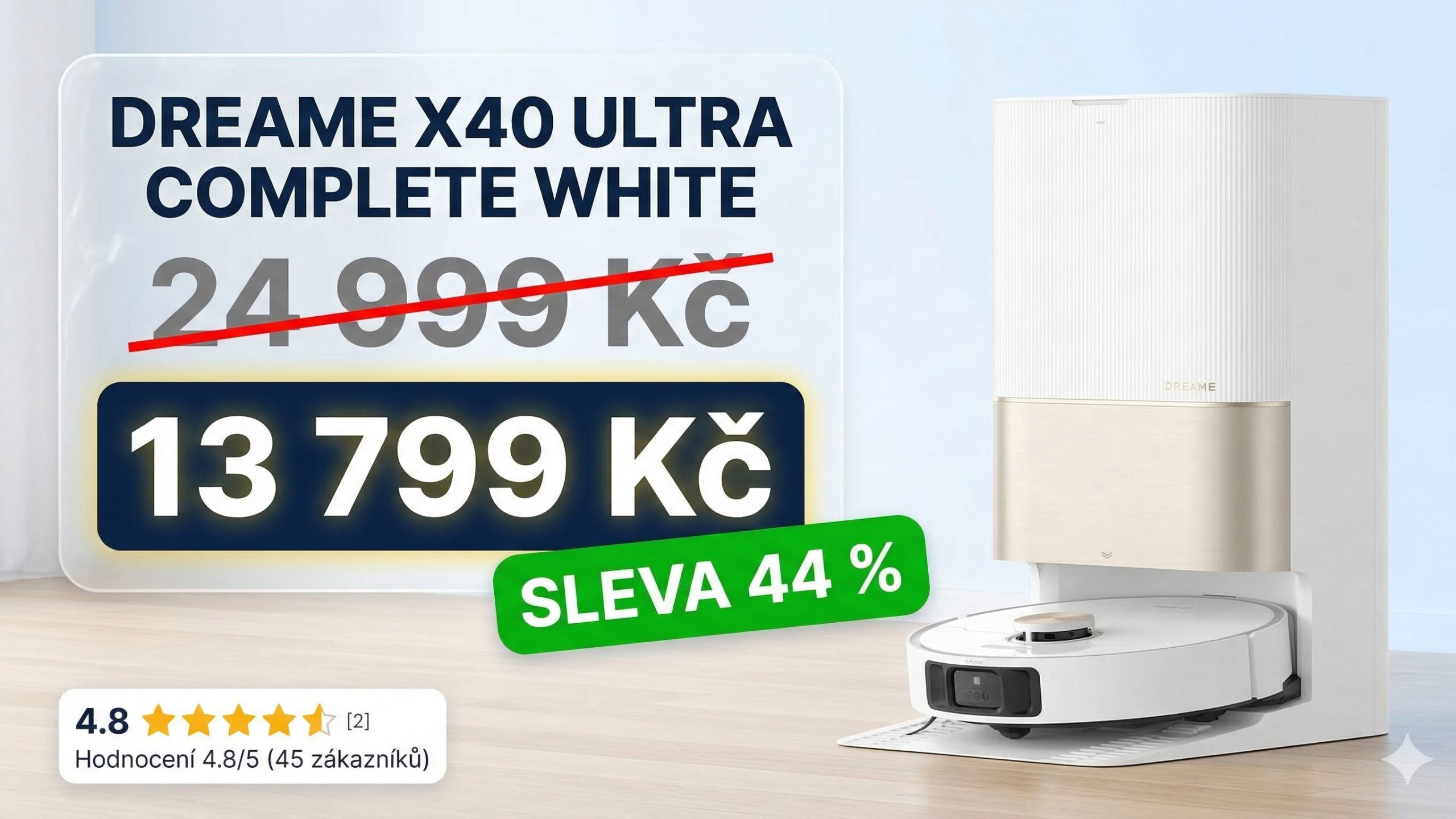 Robotický vysavač Dreame X40 Ultra zlevnil o více než 10 000 Kč. Proč si ho pořídit?