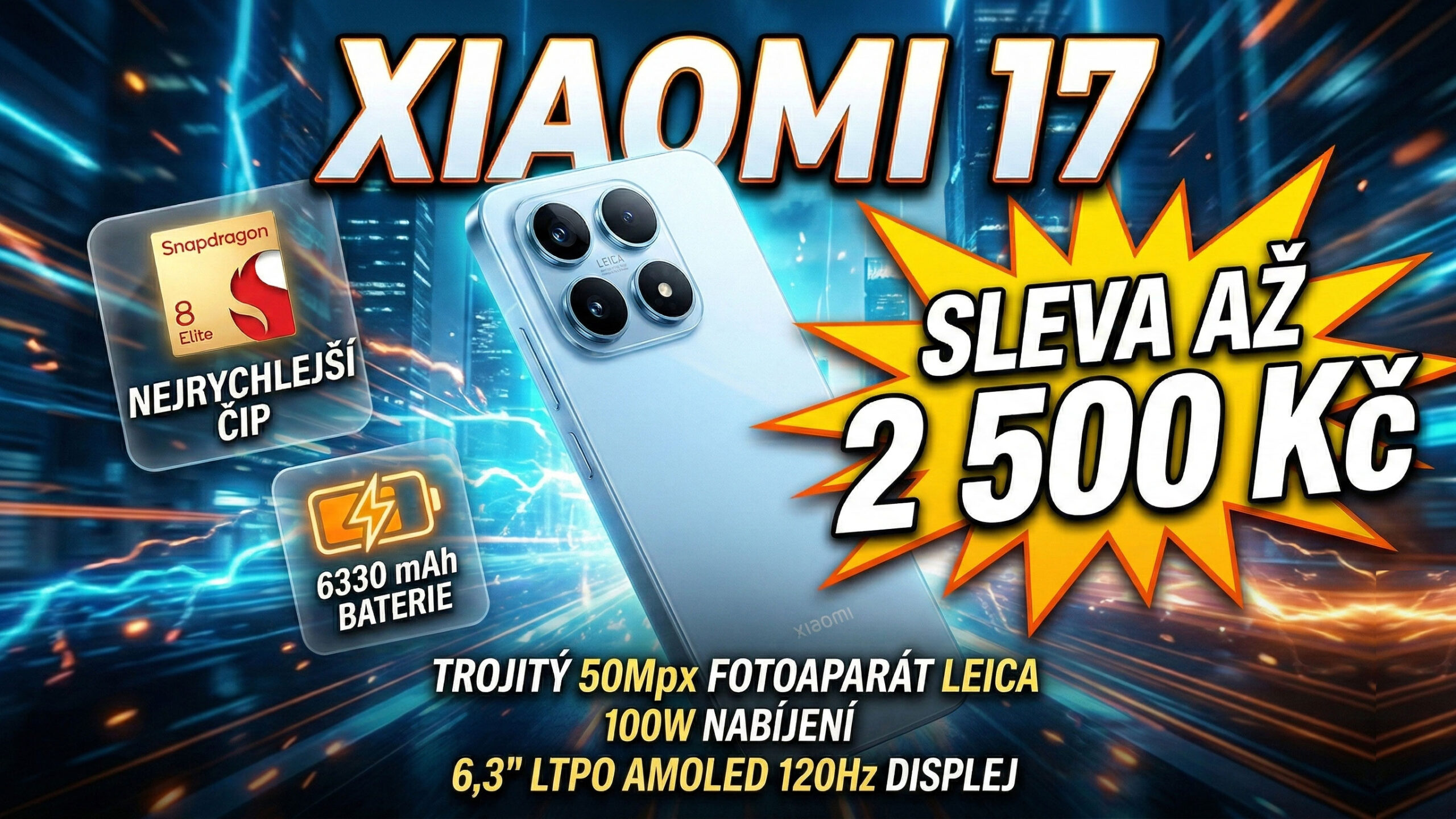 V sobotu představili Xiaomi 17, teď ho můžete koupit se slevou až 2500 Kč
