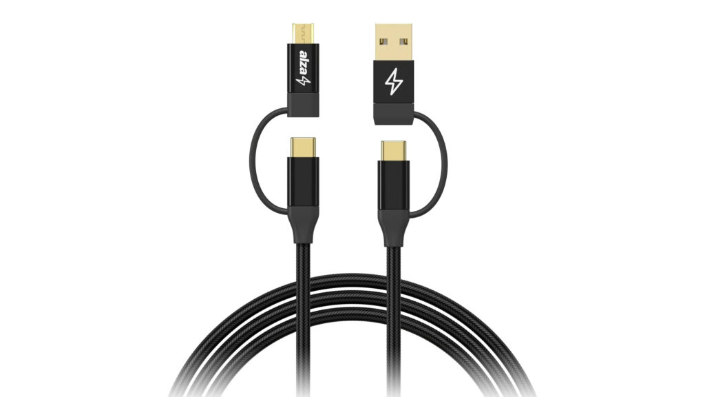 2× USB-C, 1× USB-A a 1× Micro USB