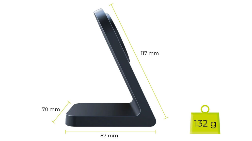 Bezdrátová MagSafe nabíječka - rozměry a hmotnost