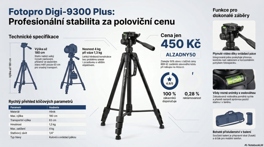 Profesionální stabilita za poloviční cenu