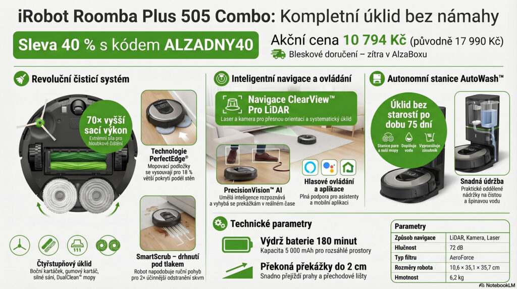 Robotický vysavač Roomba se slevou 40 %