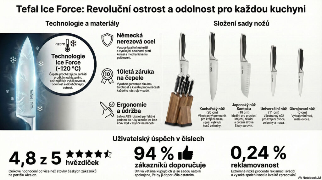 Sada pěti nožů Tefal ICE FORCE K232S574