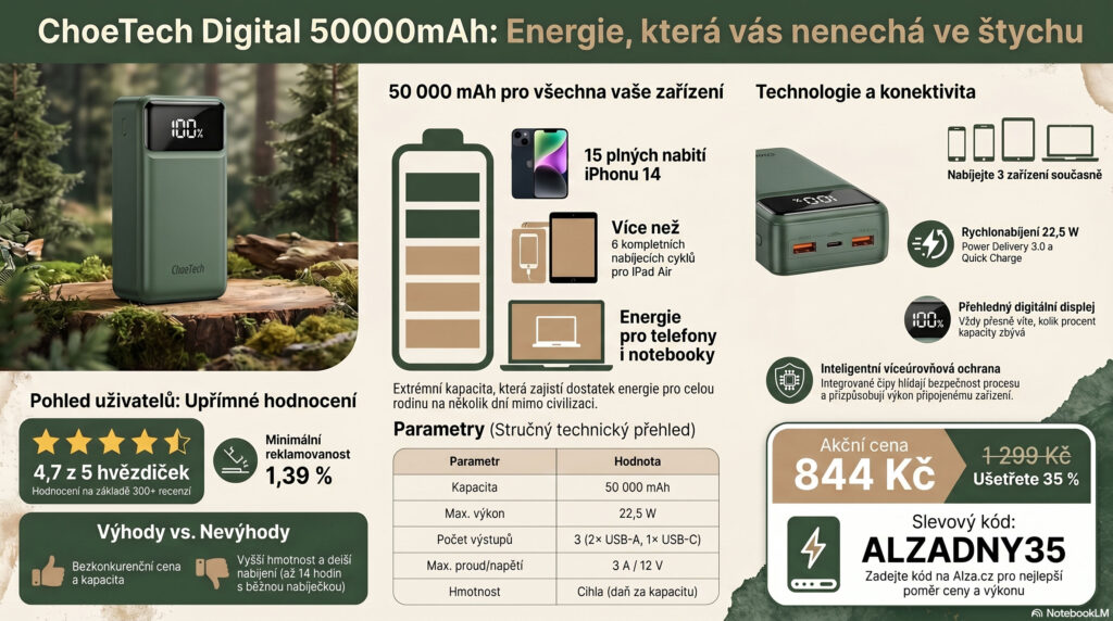 Výkonná powerbanka s vysokou kapacitou