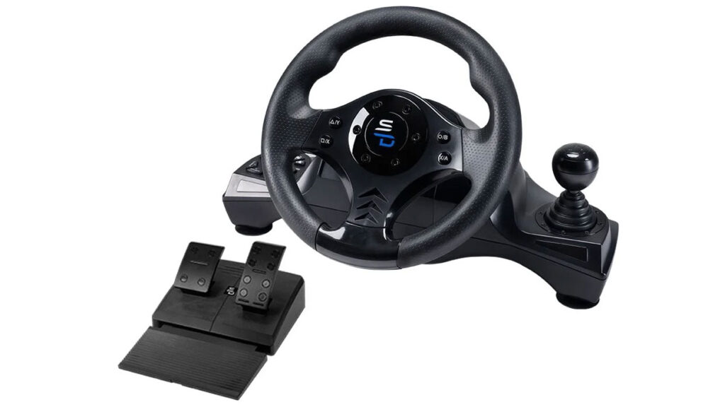 Závodní volant Superdrive s pedály a řadicí pákou