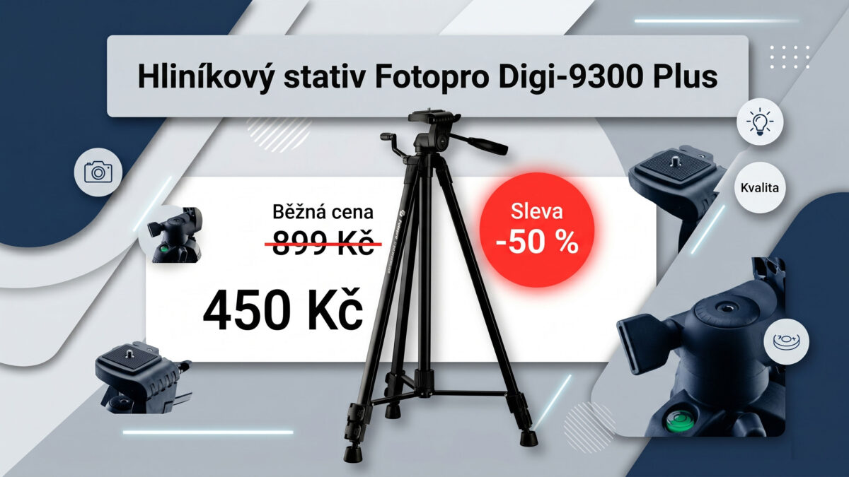 Dejte sbohem rozmazaným fotkám! Hliníkový stativ Fotopro stojí s kódem polovinu – jen 450 Kč