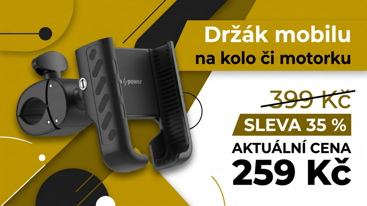 Držák mobilu na kolo či motorku je s kódem o třetinu levnější. Za 259 Kč lepší nenajdete