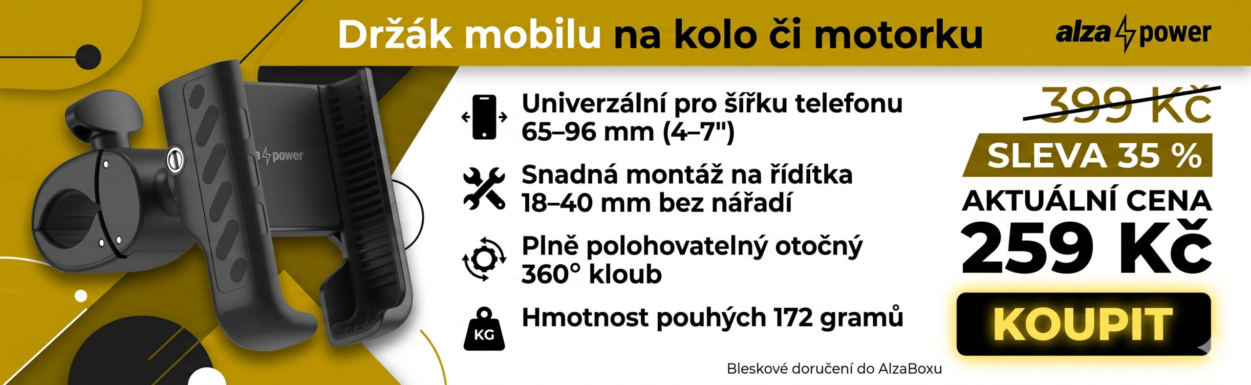 Držák mobilu na kolo či motorku