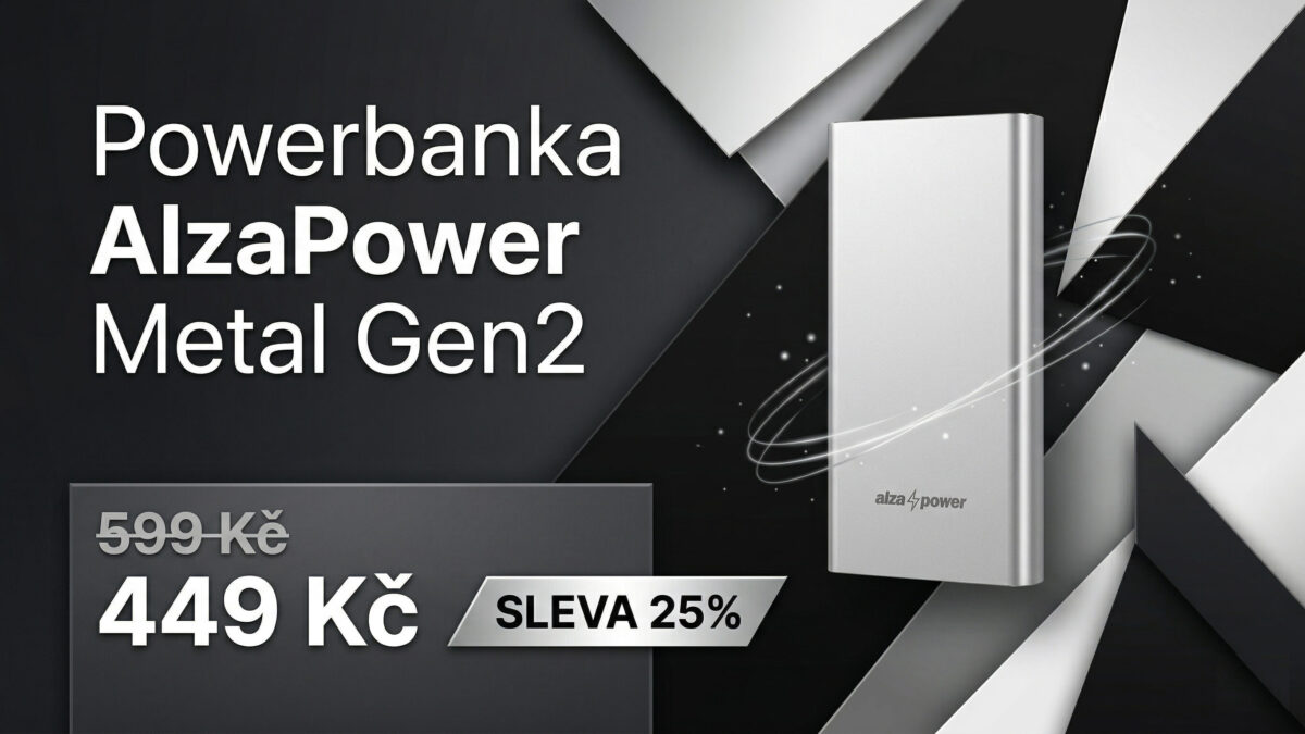 Kovová powerbanka AlzaPower s kapacitou 10 000 mAh je s kódem o 25 % levnější
