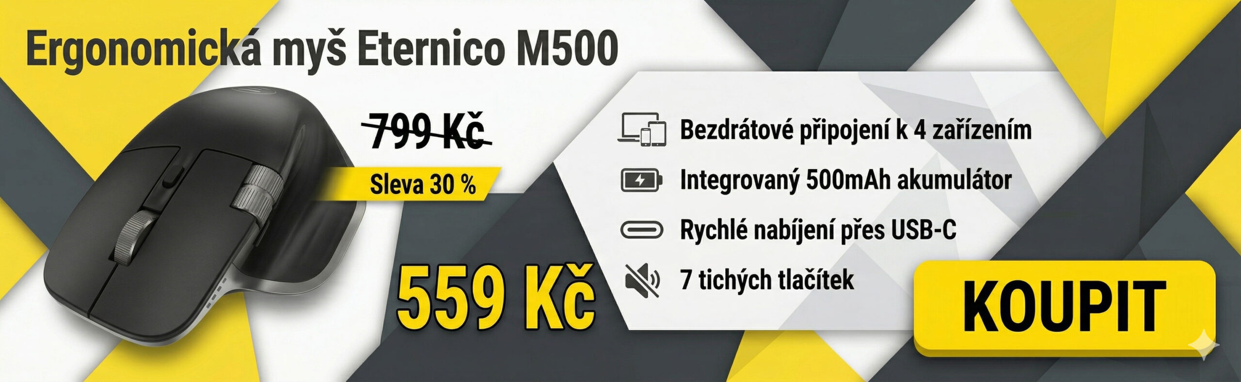 Ergonomická myš Eternico M500