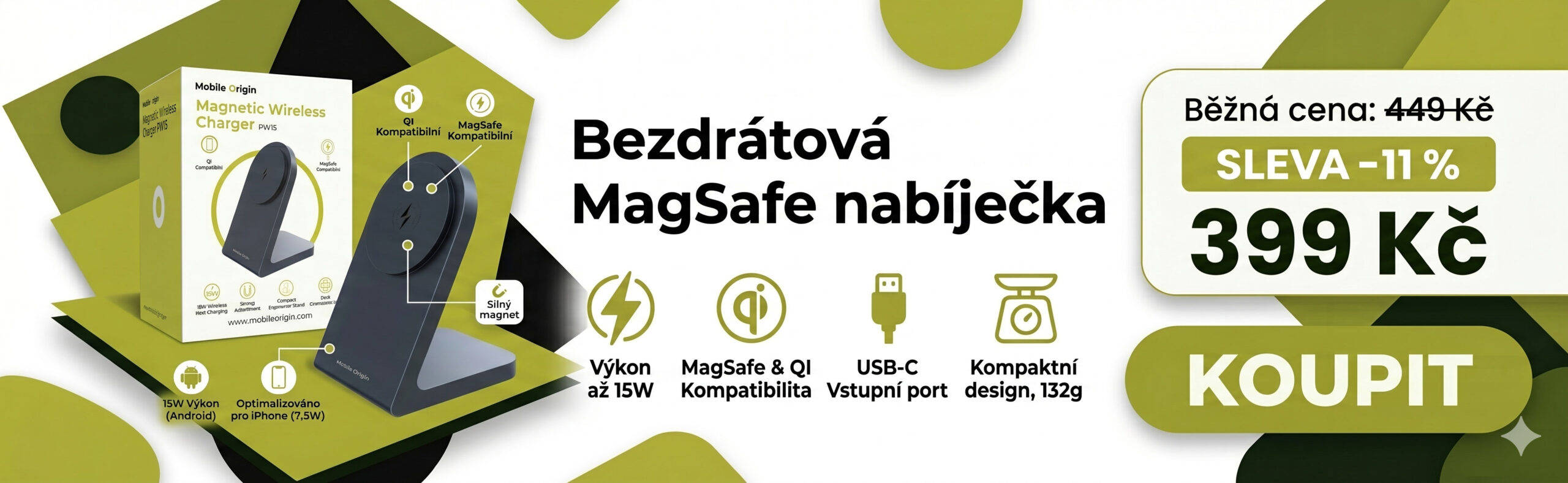 Bezdrátová MagSafe nabíječka Mobile Origin
