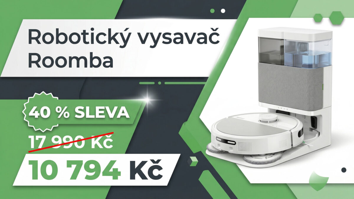Robotický vysavač Roomba se slevou 40 %. Umí vysávat, vytírat a sám si vypere a vysuší mopy