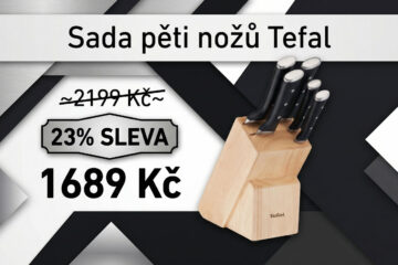 Sada pěti nožů Tefal se stojánkem zlevnila na 1689 Kč. Čeští zákazníci ji vychvalují