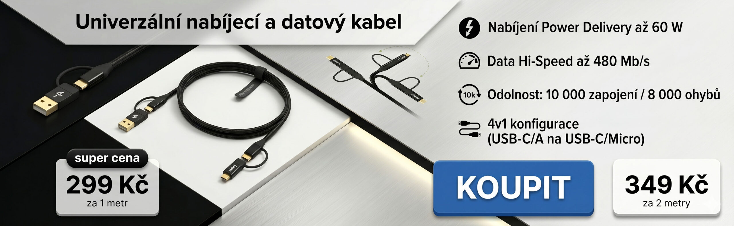 Datový a nabíjecí kabel AlzaPower MultiCore 4in1