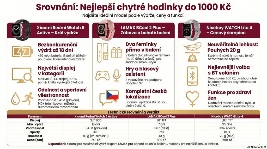 Chytré hodinky s cenou do 1000 Kč