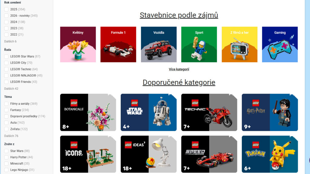 Vybírat můžete ze široké nabídky stavebnic