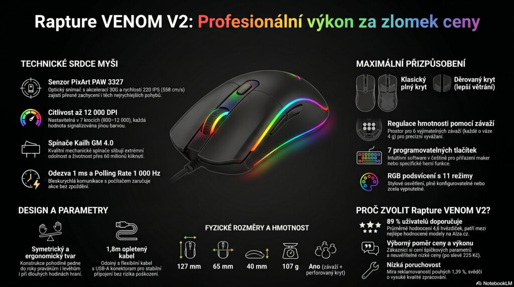Výkonná herní RGB myš