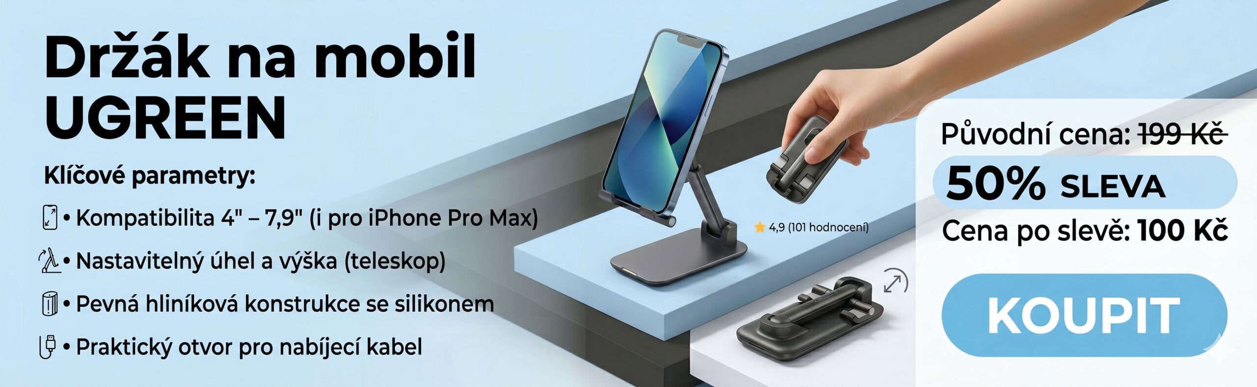 Držák na mobil UGREEN Foldable Phone Stand Držák na mobil UGREEN Foldable Phone Stand
