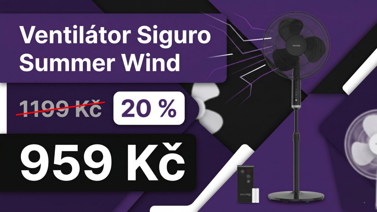 Je vám horko? Ochlaďte se ventilátorem Siguro Summer Wind. Teď je zlevněný o 20 %