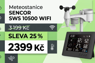 Meteostanice SENCOR SWS 10500 WIFI je v akci o 25 % levnější. Měří teplotu, vlhkost, vítr i srážky