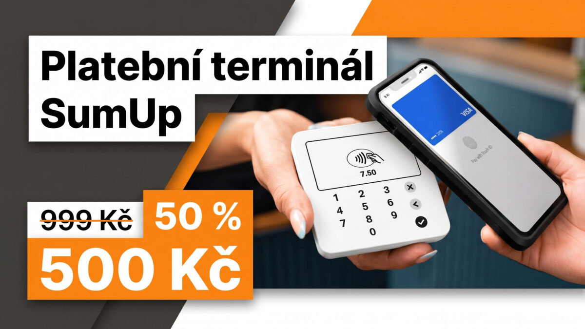 Platební terminál SumUp Solo Lite se slevou 50 %. Za 500 Kč můžete už zítra přijímat platby kartou