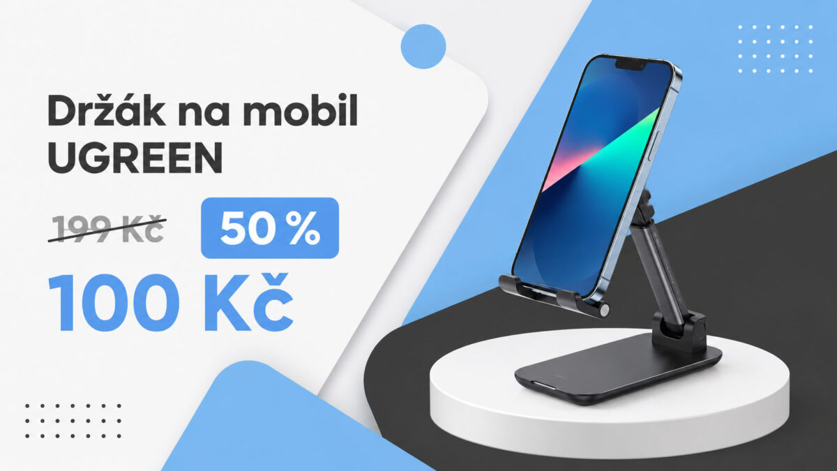 Šikovný držák na mobil UGREEN zlevnil na polovinu. Za 100 Kč nabídne stabilitu i skladnost