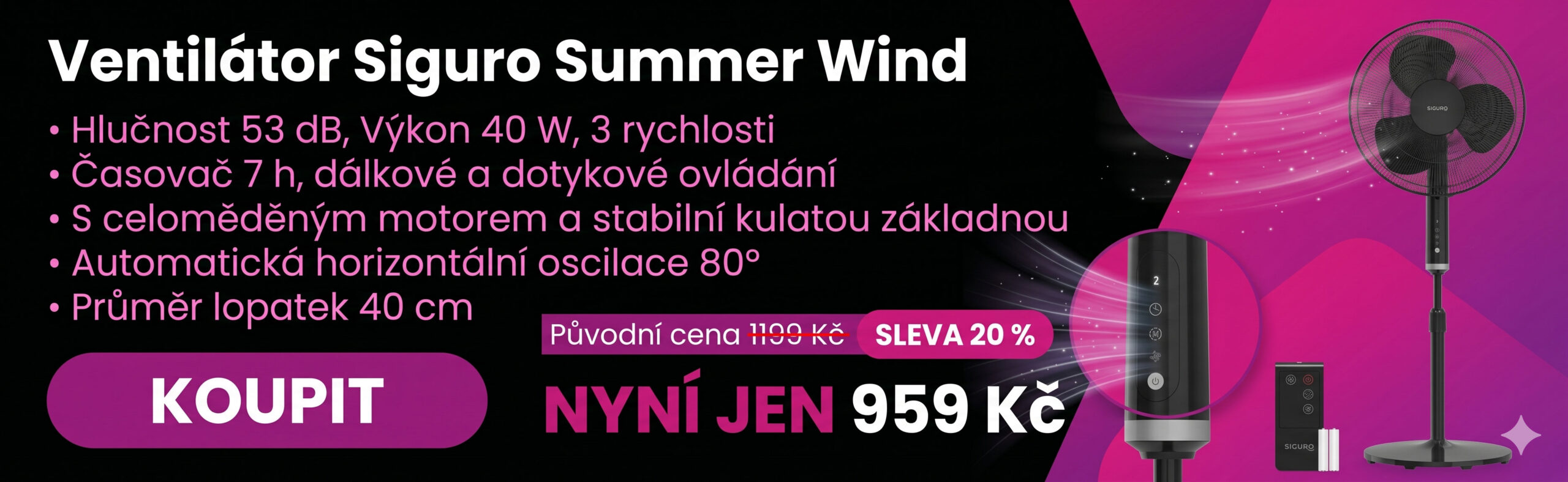 Ventilátor Siguro Summer Wind