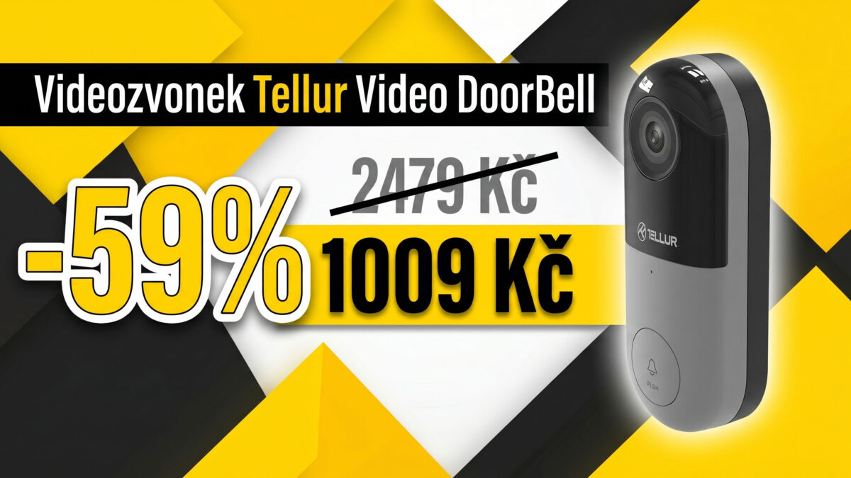 Videozvonek Tellur Video DoorBell zlevnil o 59 %. Stojí 1009 Kč a lze ho ovládat z aplikace