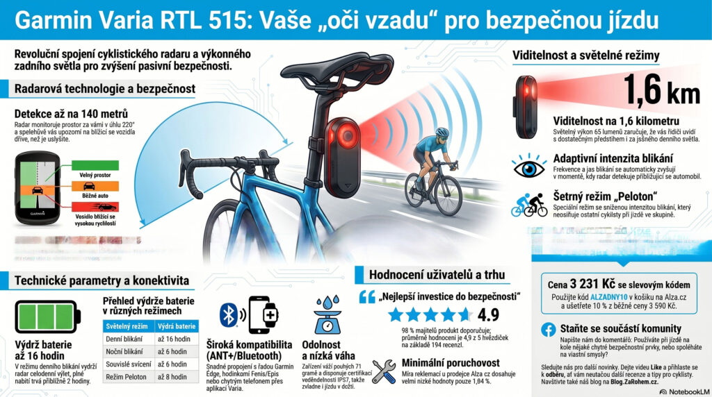 Cyklistický radar pro bezpečnou jízdu