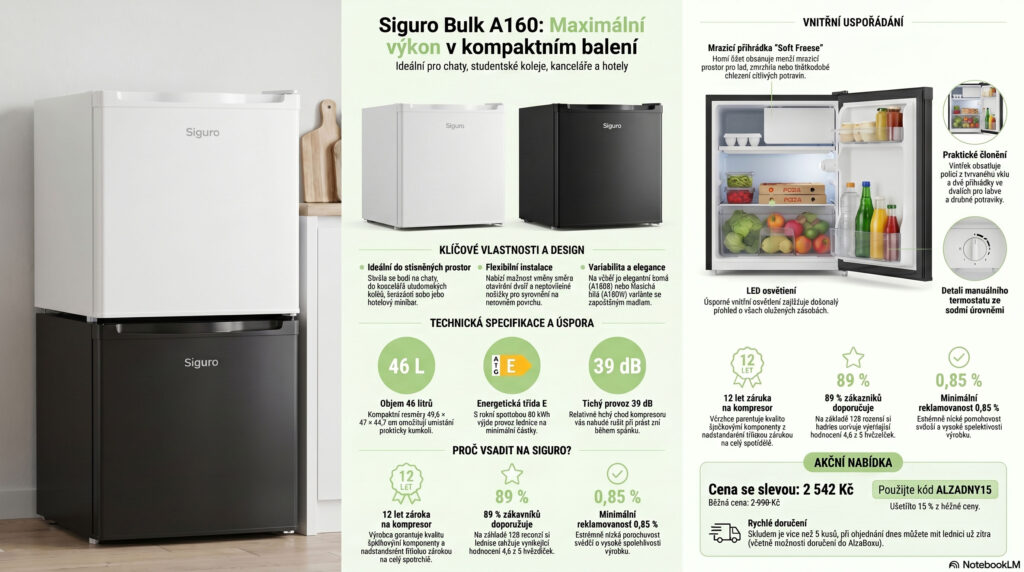 Kompaktní lednice s mrazicí přihrádkou
