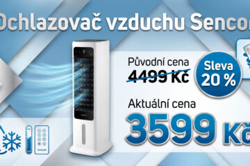 Ochlazovač vzduchu Sencor SFN 9025WH je v akci o 20 % levnější. Stojí 3599 Kč a „žere“ jen 60 W