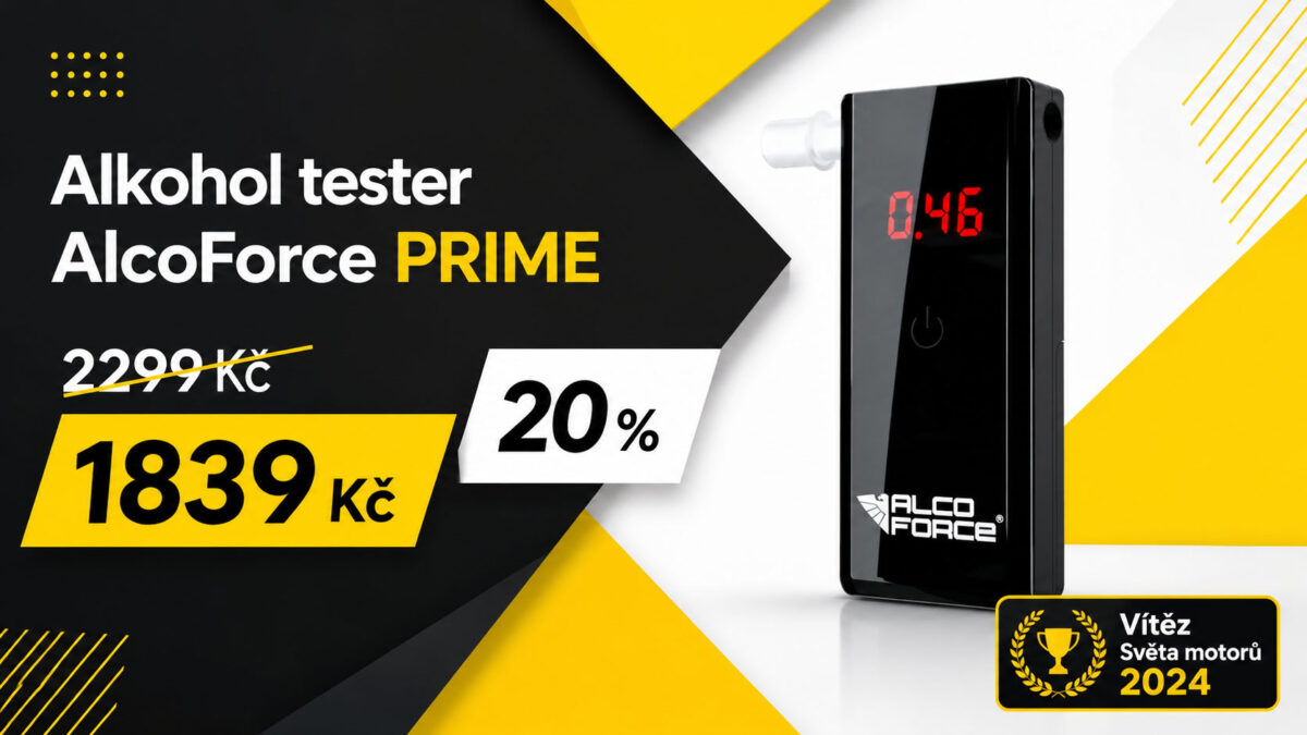 Alkohol tester AlcoForce PRIME, oceněný v testu Světa motorů, nyní můžete koupit se slevou 20 %