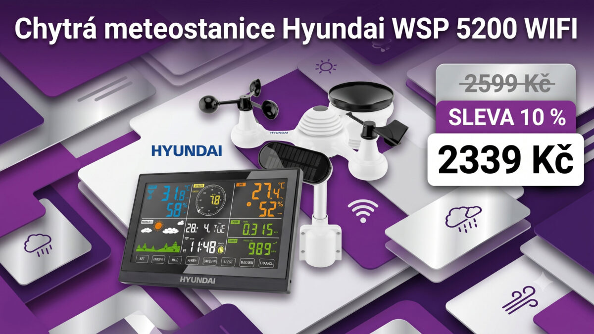 Chytrá meteostanice Hyundai WSP 5200 WIFI se slevou 10 %