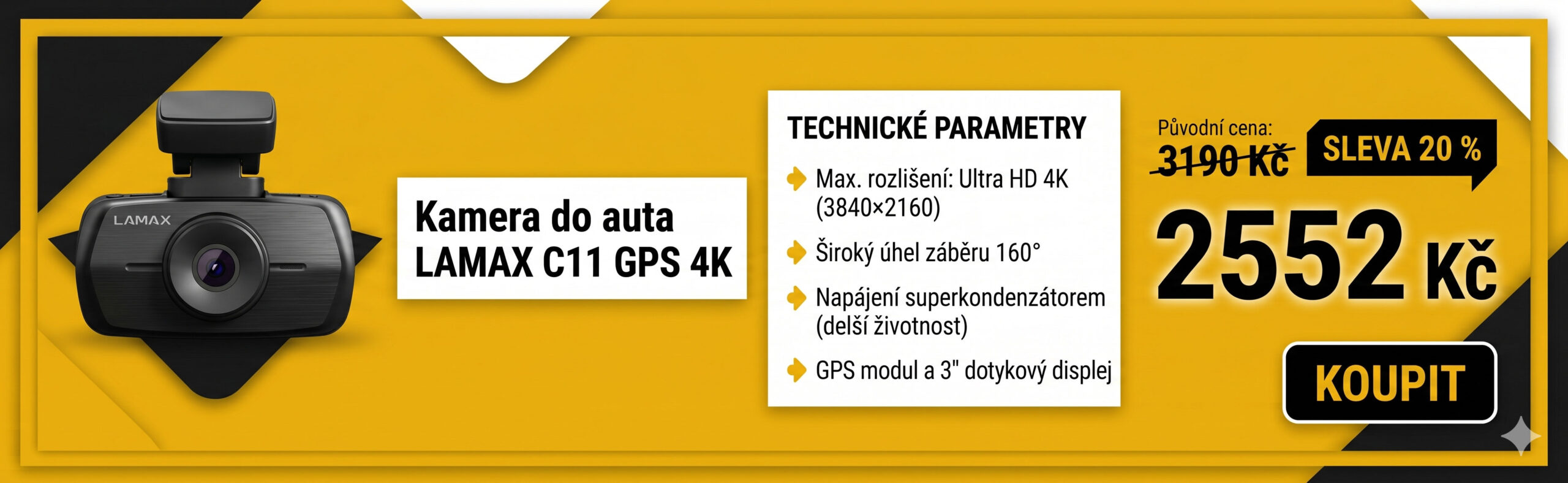 Kamera do auta LAMAX C11 GPS 4K