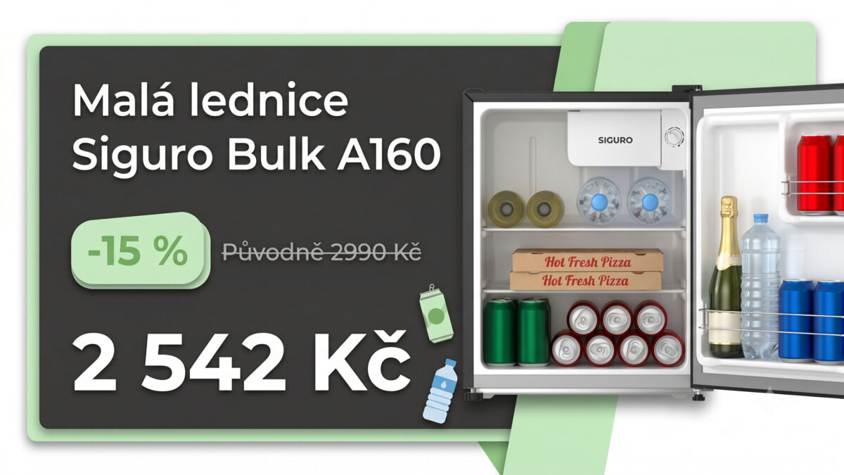 Malá lednice Siguro Bulk A160 je ideální na chatu či chalupu. Se slevou 15 % stojí jen 2542 Kč