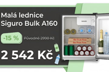 Malá lednice Siguro Bulk A160 je ideální na chatu či chalupu. Se slevou 15 % stojí jen 2542 Kč