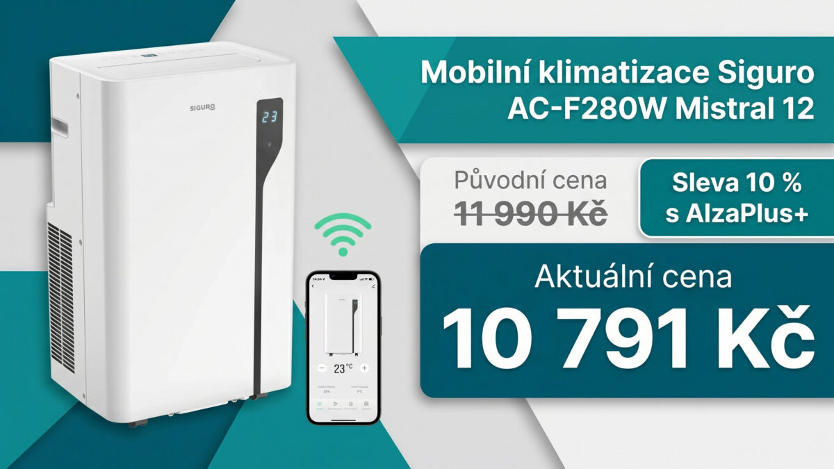 Mobilní klimatizace Siguro AC-F280W Mistral 12 vychladí místnosti s plochou až 25 m²