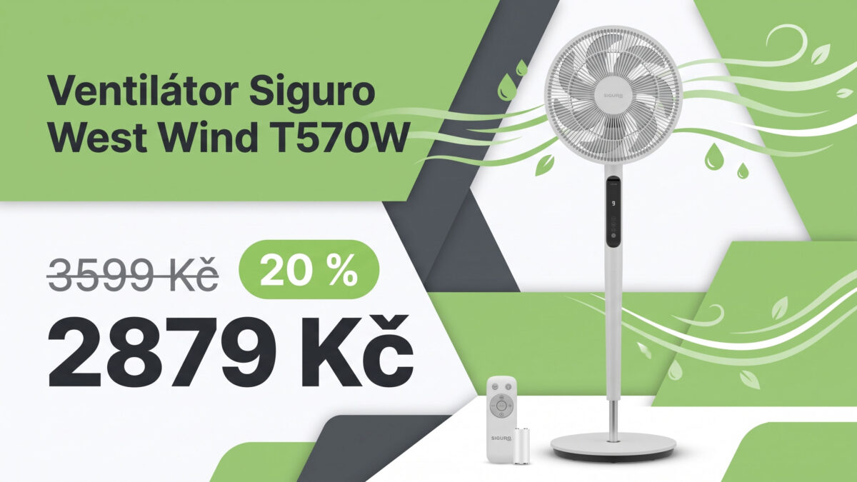 Nečekejte na další vlnu veder! Ventilátor Siguro West Wind T570W nyní zlevnil o 20 %