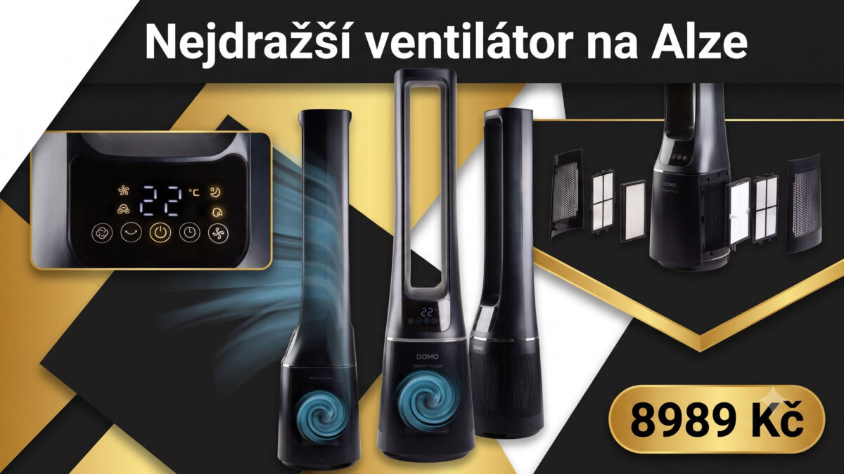 Nejdražší ventilátor na Alze nemá vrtuli, má 10 rychlostí, čistí a ionizuje vzduch. Stojí 8989 Kč