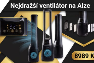Nejdražší ventilátor na Alze nemá vrtuli, má 10 rychlostí, čistí a ionizuje vzduch. Stojí 8989 Kč