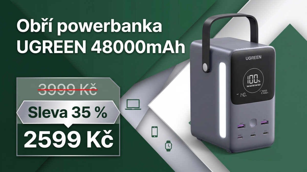 Obří powerbanka UGREEN stojí s 35% slevou jen 2599 Kč. Má kapacitu 48 000 mAh a nabije i notebook