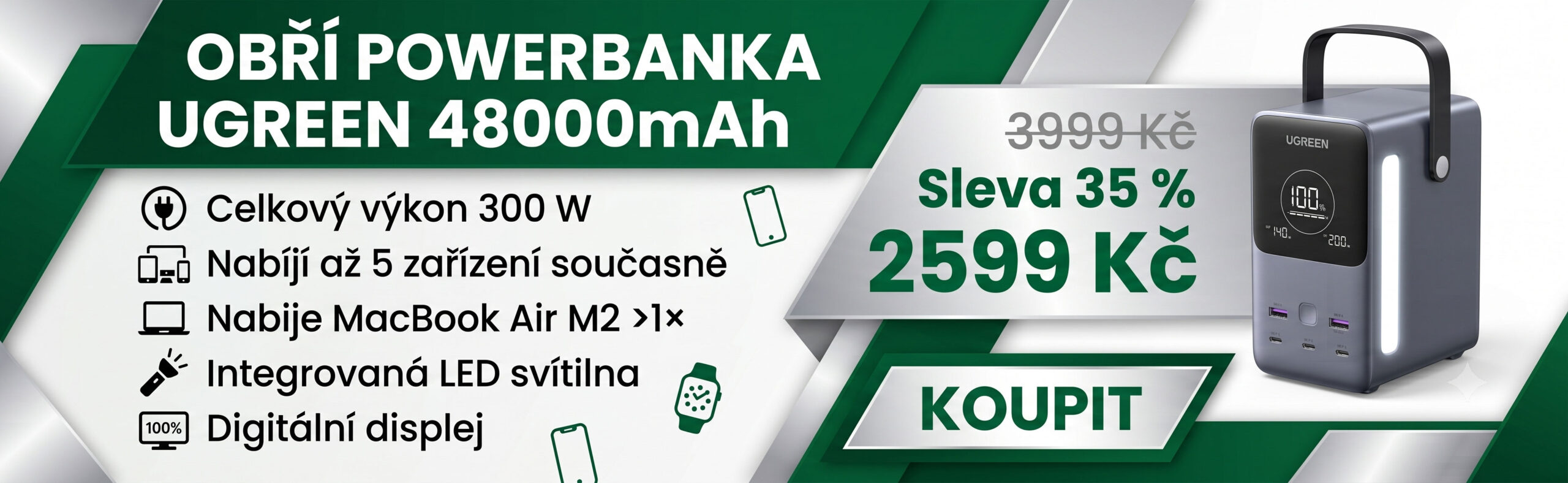Obří powerbanka UGREEN