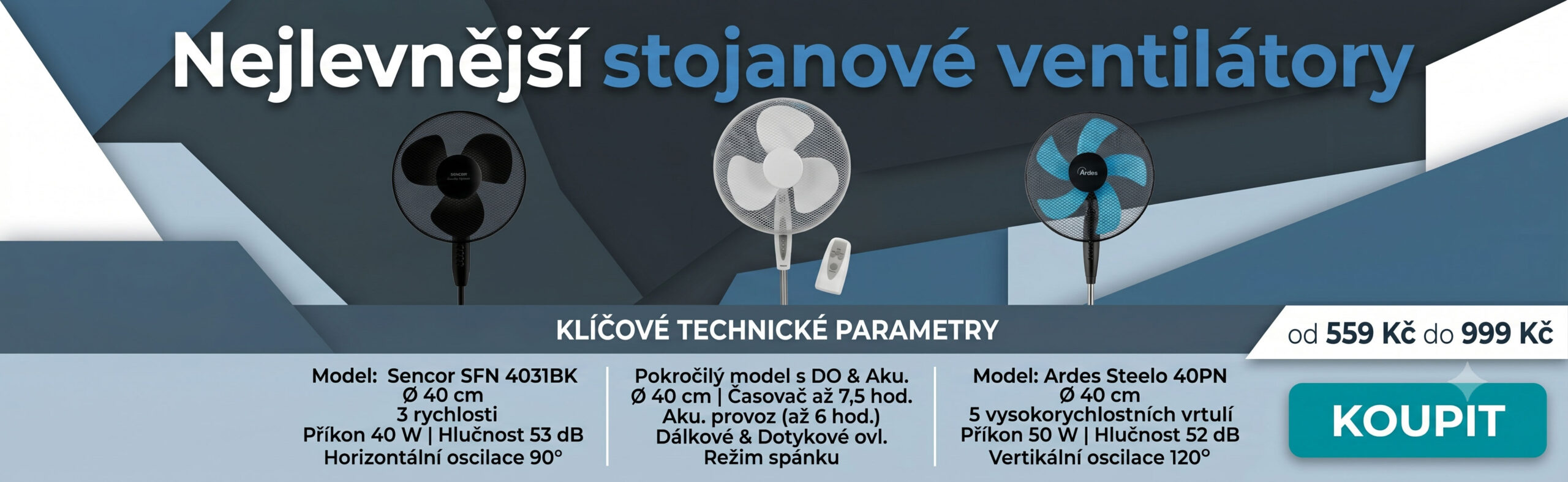 Nejlevnější stojanové ventilátory